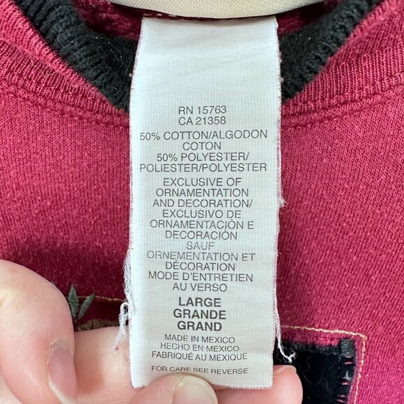 Vintage Cardinal Top Stitch Grannycore Cottagecore Sweatshirt Women's Large - Picture 4 of 6